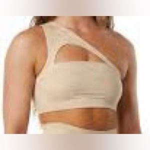 Alphalux Asymmetrical Bra- S Alphalete Altheletics- hazelnut